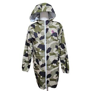 Flotte Amelot Long Jacket Unisex XS Camo Raincoat Waterproof Packable Hooded